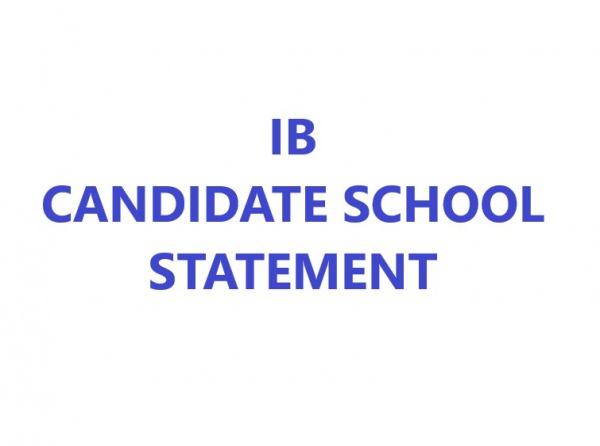 IB Candidate School Statement